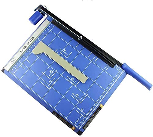 YyDDs Papierschneider Guillotine-Papierschneider, manueller A4-Schneider, kleines Büro-Haushalts-Handy-Film-Schneidemesser, handgemachter Postkarten-Trimmer für die Schule (Color : Blue) von YyDDs