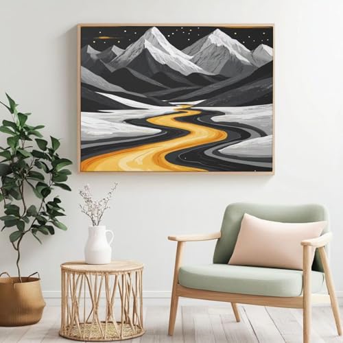 Abstraktes Malen-nach-Zahlen-Set für Erwachsene, DIY Malen nach Zahlen, Landschaft, Acrylfarbe nach Zahlen für Anfänger, Ölgemälde, Basteln für Heimdekoration, Wanddekoration – (120 x 80 cm, ohne Abstraktes Malen-nach-Zahlen-Set für Erwachsene, DIY Malen nach Zahlen, Landschaft, Acrylfarbe nach Zahlen für Anfänger, Ölgemälde, Basteln für Heimdekoration, Wanddekoration – (120 x 80 cm, ohne von Yyafeenng