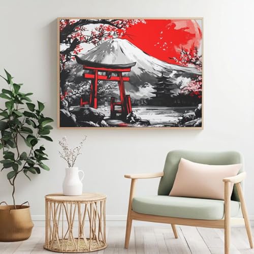 Japanisches Malen-nach-Zahlen-Set für Erwachsene, DIY Malen nach Zahlen Landschaft, Acrylfarbe nach Zahlen für Anfänger, Ölgemälde, Basteln für Heimdekoration, Wanddekoration – (120 x 80 cm, ohne Japanisches Malen-nach-Zahlen-Set für Erwachsene, DIY Malen nach Zahlen Landschaft, Acrylfarbe nach Zahlen für Anfänger, Ölgemälde, Basteln für Heimdekoration, Wanddekoration – (120 x 80 cm, ohne von Yyafeenng