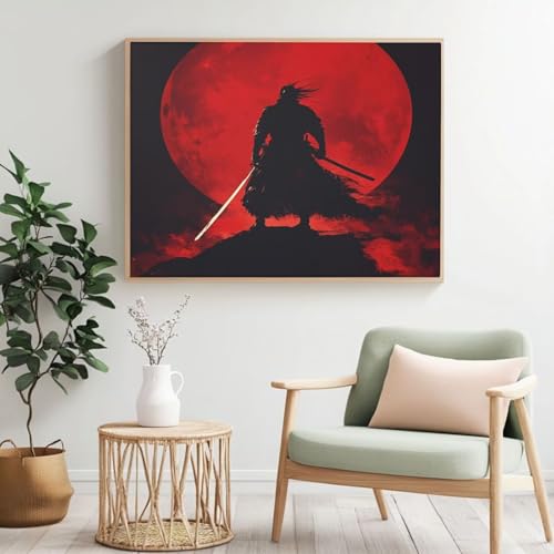 Japanisches Malen-nach-Zahlen-Set für Erwachsene, Malen nach Zahlen, Samurai, Acryl, Farbe nach Zahlen für Erwachsene/Anfänger, Ölgemälde, Basteln für Zuhause, Wanddekoration, 120 x 80 cm, ohne Rahmen Japanisches Malen-nach-Zahlen-Set für Erwachsene, Malen nach Zahlen, Samurai, Acryl, Farbe nach Zahlen für Erwachsene/Anfänger, Ölgemälde, Basteln für Zuhause, Wanddekoration, 120 x 80 cm, ohne Rahmen von Yyafeenng