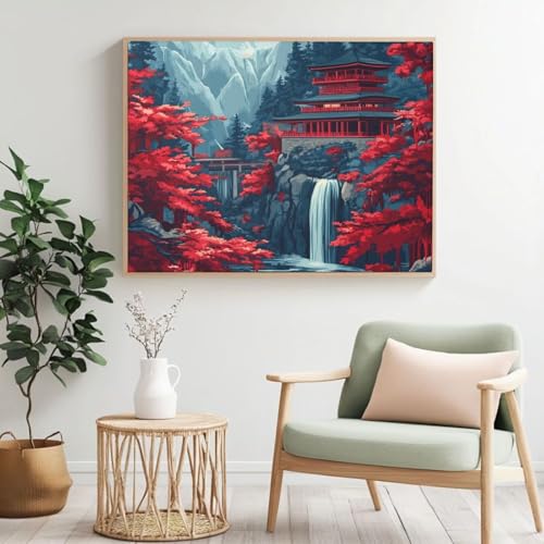 Japanisches Malen-nach-Zahlen-Set für Erwachsene, Malen nach Zahlen, Winter, Acrylfarbe nach Zahlen für Erwachsene/Anfänger, Ölgemälde, Kunsthandwerk für Zuhause, Wanddekoration – (120 x 80 cm, ohne Japanisches Malen-nach-Zahlen-Set für Erwachsene, Malen nach Zahlen, Winter, Acrylfarbe nach Zahlen für Erwachsene/Anfänger, Ölgemälde, Kunsthandwerk für Zuhause, Wanddekoration – (120 x 80 cm, ohne von Yyafeenng