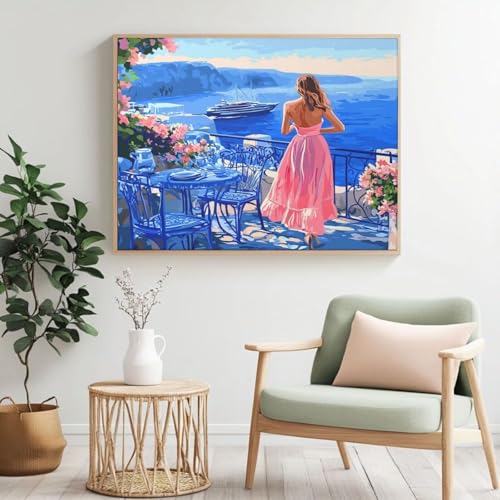 Landschafts-Malen-nach-Zahlen-Set für Erwachsene, DIY Malen nach Zahlen Frau, Acrylfarbe nach Zahlen für Anfänger, Ölgemälde, Basteln für Heimdekoration, Wanddekoration – (120 x 90 cm, ohne Rahmen Landschafts-Malen-nach-Zahlen-Set für Erwachsene, DIY Malen nach Zahlen Frau, Acrylfarbe nach Zahlen für Anfänger, Ölgemälde, Basteln für Heimdekoration, Wanddekoration – (120 x 90 cm, ohne Rahmen von Yyafeenng