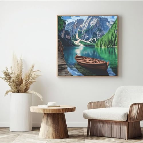 Malen nach Zahlen, Malen-nach-Zahlen-Set für Erwachsene, Landschaft, Schiff, Malen nach Zahlen für Anfänger, Acryl-Peinture a Numero mit 6 Pinseln, DIY-Ölgemälde, Kunsthandwerk für Wanddekoration (65 von Yyafeenng