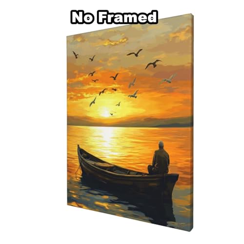 Malen nach Zahlen Erwachsenen-Set, Sonnenuntergang, Schiff, Malen nach Zahlen für Anfänger, Acryl-Peinture a Numero mit 6 Pinseln, DIY-Ölgemälde, Kunsthandwerk für Wanddekoration – (70 x 100 cm Malen nach Zahlen Erwachsenen-Set, Sonnenuntergang, Schiff, Malen nach Zahlen für Anfänger, Acryl-Peinture a Numero mit 6 Pinseln, DIY-Ölgemälde, Kunsthandwerk für Wanddekoration – (70 x 100 cm von Yyafeenng