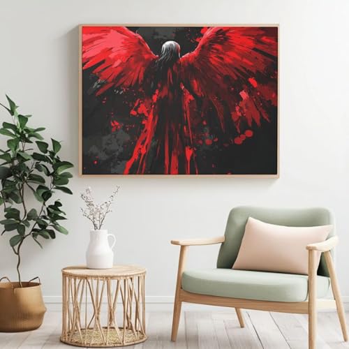 Malen nach Zahlen Set für Erwachsene, Horror, Engel Malen nach Zahlen für Anfänger, Acryl Peinture a Numero mit 6 Pinseln, DIY Ölgemälde Kunst Handwerk für Wanddekoration - (120 x 90 cm, rahmenlos Malen nach Zahlen Set für Erwachsene, Horror, Engel Malen nach Zahlen für Anfänger, Acryl Peinture a Numero mit 6 Pinseln, DIY Ölgemälde Kunst Handwerk für Wanddekoration - (120 x 90 cm, rahmenlos von Yyafeenng