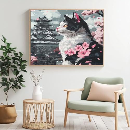 Malen-nach-Zahlen-Set für Erwachsene, Malen nach Zahlen zum Selbermachen, Kirschblüte, Acryl, Farbe nach Zahlen für Anfänger, Ölgemälde, Basteln für Heimdekoration, Wanddekoration – (120 x 90 cm, ohne Malen-nach-Zahlen-Set für Erwachsene, Malen nach Zahlen zum Selbermachen, Kirschblüte, Acryl, Farbe nach Zahlen für Anfänger, Ölgemälde, Basteln für Heimdekoration, Wanddekoration – (120 x 90 cm, ohne von Yyafeenng