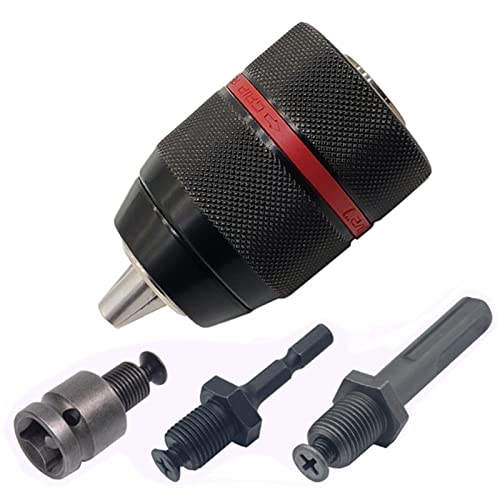 Drehbank Spannfutter Metall Heavy Duty 1/2-20UNF 13mm schlüssellose Bohrfutter Sechskantschaft/SDS/Buchse Vierkantweiblicher Adapter Hardware-Werkzeug professionell ideal für professionelle Arbeit und von Yyuoqafn