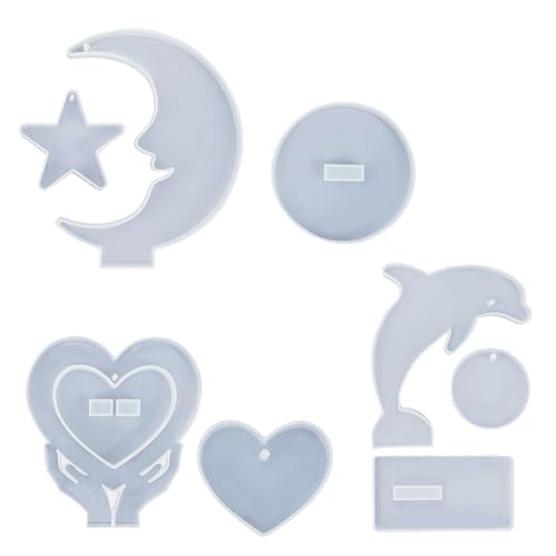 Love Star Moon Delfine Fotorahmen Silikonform Mit Basishalterung Epoxidharz Schmuck Werkzeug Herstellung Craft Home Decor von Yzdysg