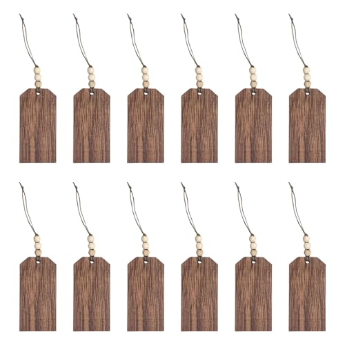 Set Von 12 Unvollendeten Holznamen Tagged Weihnachtsstrumpf Hängen Mit Holzperlen Zum Personalisierung Von Heimkernpersonen von Yzdysg