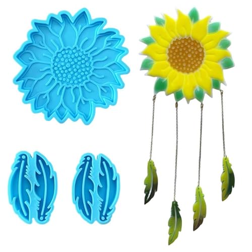 Sonnenblumenwind Silikonform Set Home Decor Und Bastelharz Schimmel Sonnenblumen Anhänger Making Formen von Yzdysg