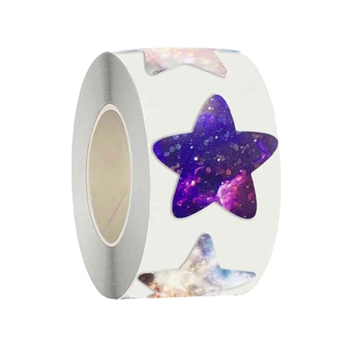 Yzdysg 500pcs/Roll Starry Star Sticker Selbstkleber Glitzer Aufkleber Belohnung Verhaltensdiagrammlabels Für Kinder Schüler Lehrer von Yzdysg