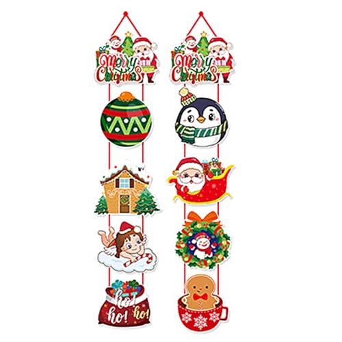 Yzdysg Türvorhang mit Weihnachtsmotiv, Cartoon-Motiv, Weihnachtsmann, Schneemann, Hirsch, Hängeschild, Dekoration für Festival, Heimdekoration, Ornament von Yzdysg