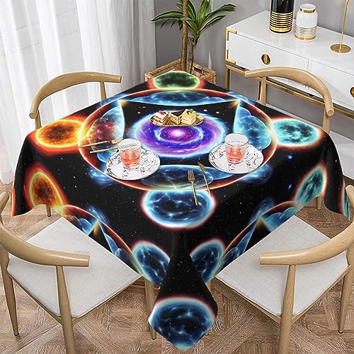 YzgWjBhd Cosmic Stars Tischdecken für quadratische Tische, bedruckte Tischdecken für stilvolle Wohnkultur, wasserdichte Tischdecken für drinnen und draußen, Essen, Hochzeit, 152,4 x 152,4 cm von YzgWjBhd