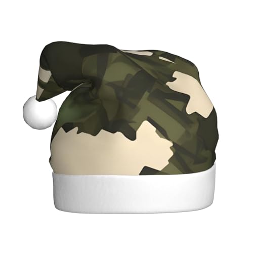 YzgWjBhd Weihnachtsmütze mit Armee-Camouflage-Druck, Unisex, Erwachsene, lustige Weihnachtsmütze, niedliches Weihnachtsaccessoire von YzgWjBhd