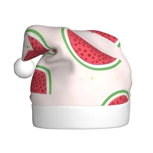 YzgWjBhd Weihnachtsmütze mit Wassermelonen-Druck, Unisex, Erwachsene, lustige Weihnachtsmütze, niedliches Weihnachtsaccessoire von YzgWjBhd