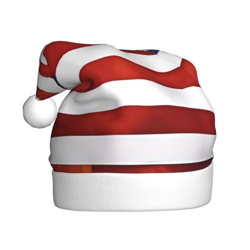 YzgWjBhd Weihnachtsmütze mit amerikanischer USA-Flagge, Vintage, Unisex, Erwachsene, lustige Weihnachtsmütze, niedliches Weihnachtsaccessoire von YzgWjBhd