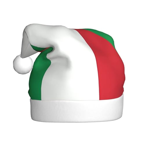 YzgWjBhd Weihnachtsmütze mit italienischer Flagge, Unisex, Erwachsene, lustige Weihnachtsmütze, niedliches Weihnachtsaccessoire von YzgWjBhd