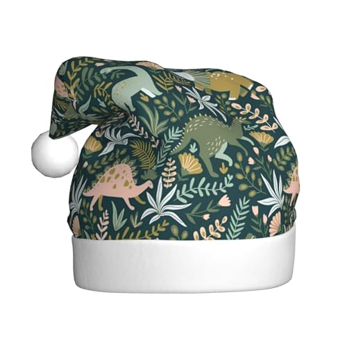 YzgWjBhd Weihnachtsmütze mit niedlichem Dinosaurier-Druck, Unisex, Erwachsene, lustige Weihnachtsmütze, niedliches Weihnachtsaccessoire von YzgWjBhd