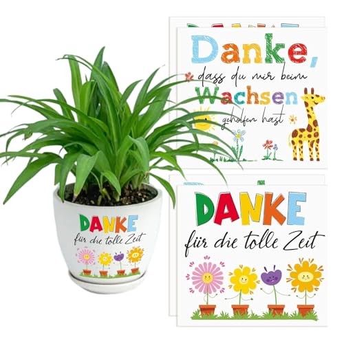 4 Aufkleber für den Blumentopf,Aufkleber für den Blumentopf,Dankeschön Aufkleber Danke,Danke das du Mir Beim Wachsen Geholfen Hast,Danke Erzieherin Geschenk,Kindergarten Abschiedsgeschenk,Dankesworte von YzmrBdqc