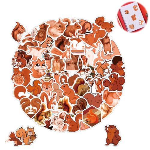 55 Stück Eichhörnchen Aufkleber,Eichhörnchen Aufkleber für Laptop,Eichhörnchen Sticker Set Squirrel Aufkleber Graffiti Decal wasserdichte,Cartoon Squirrel Wasserdicht niedliche Aufkleber,Kinder Gesche von YzmrBdqc