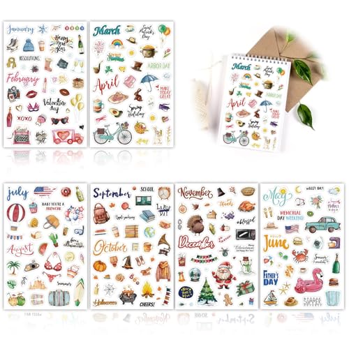 Aufkleber Set Jahreszeiten,Jahreszeiten Sticker Set 210 Motive,Frühling Sommer Herbst Winter Scrapbook Sticker für Fotoalbum Bullet Journal Zubehör Deko,Stickeralbum, Dekorieren, Saisonal von YzmrBdqc