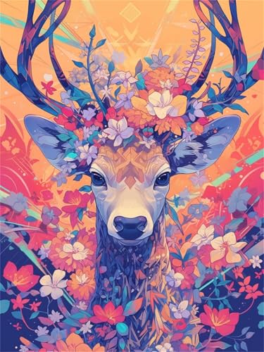 Diamond Painting Erwachsene Deer Diamant Painting Bilder, Diy Diamond Painting Eckige Steine, Diamond Painting Groß Dimond Painting, 5D Vollbohrer Diamant Malerei Bastelset 100x130cm für Wanddekor von Yzoscf