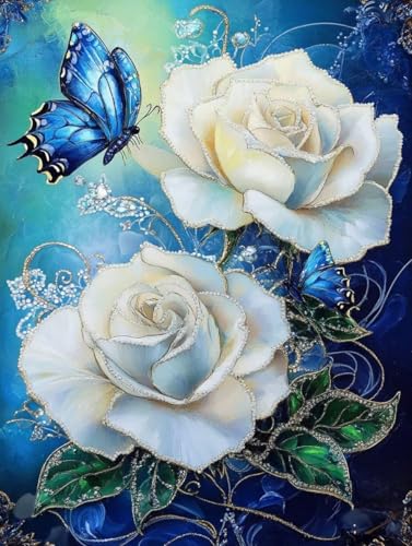 Diamond Painting Erwachsene Flowers Diamant Painting Bilder, Diy Diamond Painting Eckige Steine, Diamond Painting Groß Dimond Painting, 5D Vollbohrer Diamant Malerei Bastelset 70x90cm für Wanddekor von Yzoscf