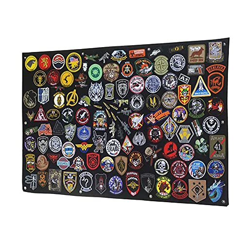 Taktisches Patch-Display Militärischer Patch-Halter Panel Faltbarer Patch Halter Panel für Militär Armee (Schwarz (108 x 70 cm)) von Yzpacc