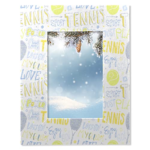 Sport Tennis 10,2 x 15,2 cm Bilderrahmen Schläger Fotorahmen für Tischplatte Display und Wandmontage Holz Bilderrahmen für alle Familien Home Office Dekor von Yzrwebo