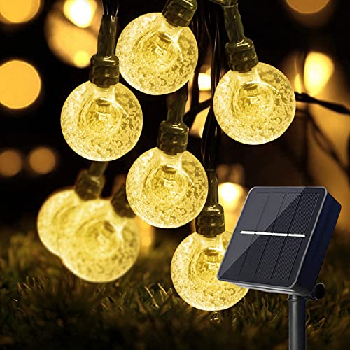 YzzYzz Solar Lichterkette Aussen, 50LED 9.5M Solarlichterkette Außen Wetterfest 8 Modi Lichterkette Außen Solar für Garten, Bäume, Terrasse, Weihnachten, Hochzeiten, Partys (Warmweiß) von YzzYzz