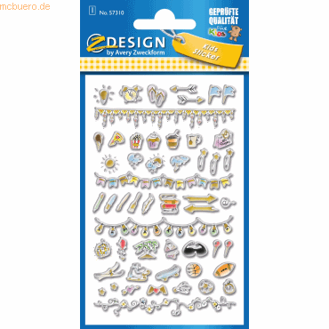 10 x Z-Design Puffy Sticker -Bullet Journal Icons- mit 3D Effekt 53 Mo von Z-Design