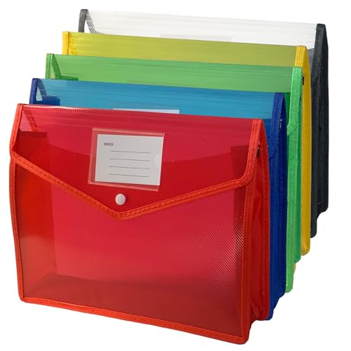 ZACHMEST Dokumentenmappe, 5 PCS Dokumententasche A4 Dokumentenmappe Kunststoff wasserdicht Projekt erweiterbar Ordner Organizer mit Etiketten und Snap-Verschluss ZACHMEST Dokumentenmappe, 5 PCS Dokumententasche A4 Dokumentenmappe Kunststoff wasserdicht Projekt erweiterbar Ordner Organizer mit Etiketten und Snap-Verschluss von ZACHMEST