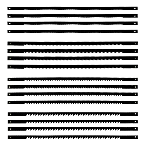 ZACUDA Dekupiersägeblätter, 24 Stück Dekupiersägeblätter 127mm Kohlenstahl Laubsägeblätter 10/14/18/24 Zähne Sägeblätter Standard Feinschnitt Sägeblätter für Holz, Kunststoff, Schaumstoff von ZACUDA