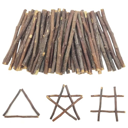 ZAHD 50 Stück Holzstäbchen Holzblock Sticks für DIY Die Zweige Basteln Holzstäbchen Holzstöcke Holz Log Sticks Ast natürlichem Holzblock Sticks für DIY Handwerk für DIY Handwerk (Holzbraun) von ZAHD