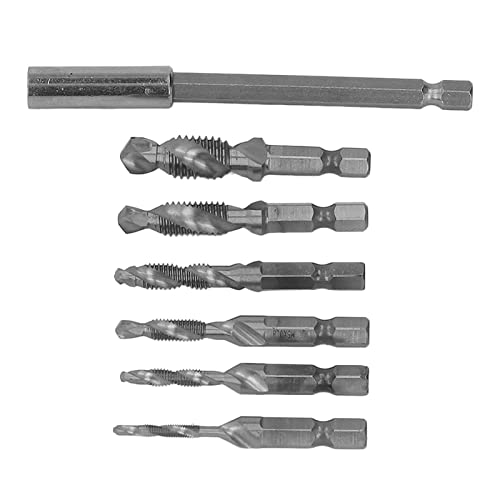 Bohrer- und Gewindebohrer-Set, Bohrer-Gewindebohrer-Bit-Kombinationsset, Sechskantschaft, Spirale, Metrisch, M3-M10, Spanentfernungsfähigkeit für die Bearbeitung von Metall, von ZAICOLER