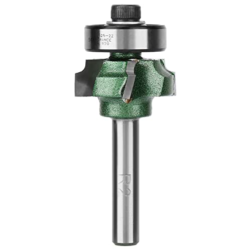 Kantenanleimschneider, Fräser, Nut- und Federfräser, Kantenschneider, Fräser R1/R2/R3, Holzbearbeitungsfräser, 4-Zahn-Besäumfräser für Holzbearbeitungsgravur (1/4 * R2) von ZAICOLER