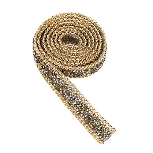 Mesh-Wickelrolle, Acryl-Bandrolle, 1 Yard, 20 Mm Breit, Doppelspitziges Strassband, Mesh-Wickelrolle, Strass-Mesh-Bandrolle (Gold) (Gold abbauen) von ZAICOLER