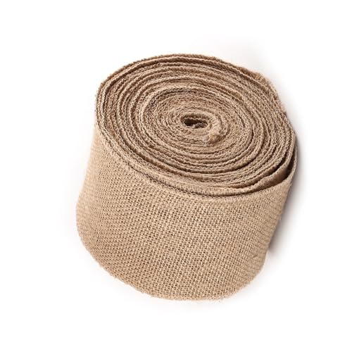 Sackleinenrolle, 10 M Sackleinen-Jute-Sackleinenstoff, Geschenkverpackungsband, Tischläufer, Sackleinenband, Sackleinenband Zum Basteln, Sackleinen-Blumenverpackung (10CM) von ZAICOLER