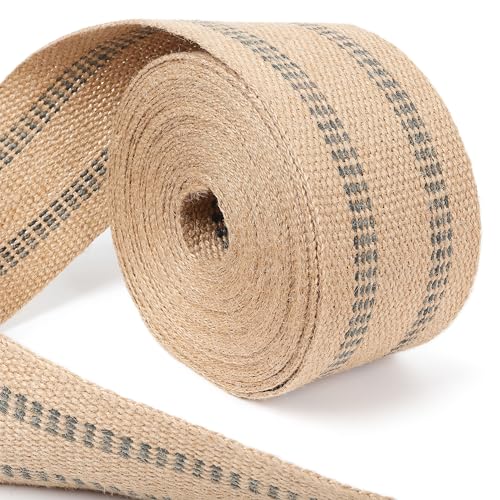 ZAIONE Jute-Gurtband: 9 cm x 10 m, Jute-Gurtband, Jute-Polsterung für Heimdekoration, Schwarz von ZAIONE