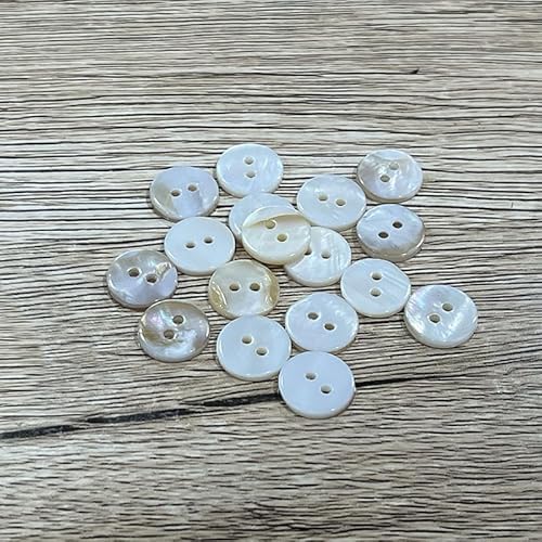 ZAJYZZF Druckknöpfe 10 Stück 9–25 mm natürliche Muschelknöpfe, weiße Süßwasser-Muschelknöpfe, for Hemden, Mäntel, Pullover, Zwei Augen und Vier Augen Muschelknöpfe(Ordinary White Clams,20L=12.5MM) von ZAJYZZF