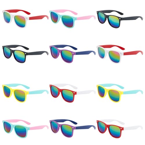 ZALAON Sonnenbrille für Kinder,12 Stück Sonnenbrille Kinder Faltbare,Sonnenbrillen Set,Bunte Party Brillen,UV400 Schutz Silikon Rahmen Sonnenbrille für Jungen MäDchen Und Kinder Alter 3-12 Jahre von ZALAON