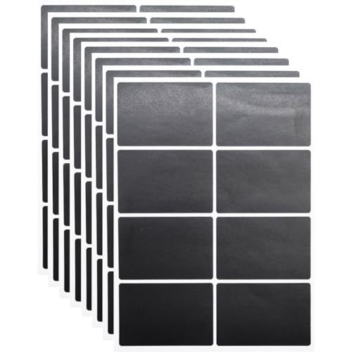 ZAMXHUG 64pcs Schwarz Rechteckig Etiketten Selbstklebend Groß Lager Klebeetiketten Wasserdicht Aufkleber für Marmelade Beschriften Adressetiketten(40 x 60 mm) von ZAMXHUG