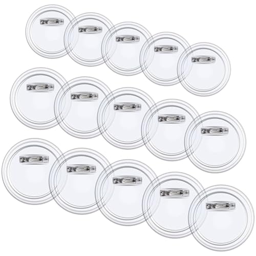 ZAMXHUG Buttons Selber Machen - 15pcs Acryl Design Button Abzeichen, DIY Ansteckbuttons, DIY Abzeichen Werkzeug, Klar Knopf Pin Abzeichen Kit(Ø 25mm/Ø 37mm/Ø 44mm) von ZAMXHUG