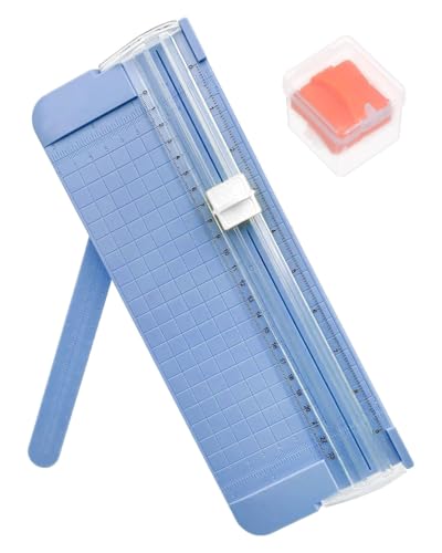 ZAMXHUG Papierschneider - 1 pcs Paper Cutter,Gerader Schneidemaschine mit Automatischem Sicherheitsschutz und Seitenlineal Austauschbare Klinge für Coupon, Bastelpapier, Etikett und Foto von ZAMXHUG