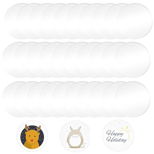 ZAMXHUG Transparente Acrylglas Scheiben Durchmesser 5 cm Dicke 2 mm Runde Perforierte Platte für Schlüsselanhänger Rohlinge Heimdekoration Kuchen DIY Herstellung, 30pcs von ZAMXHUG