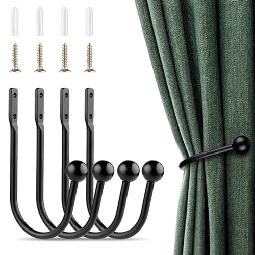 ZAMXHUG Vorhang Raffhalter - 4pcs U-Form Raffbügel Vorhänge Holdbacks,Metall Vorhang Raffhalter,Raffhalter Wandbefestigung U-Form Raffbügel, für Wohnzimmer Schlafzimmer EsszimmerKüchen Büros von ZAMXHUG