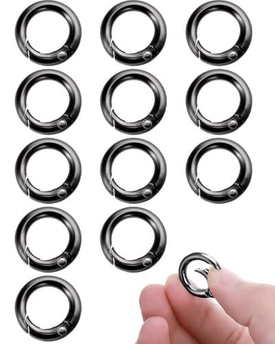 ZAMXHUG karabinerring - 12 Stück Mini karabiner,Runde Karabiner 17mm Metall Karabiner Ring Feder O Ring Legierung Karabinerhaken Schlüsselbund Zubehör für Schlüsselbund Handwerk DIY von ZAMXHUG