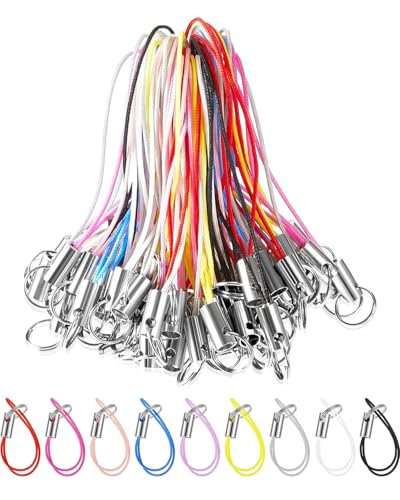 ZAMXHUG schlüsselanhänger Band - 50 pcs Handy Lanyard Strap für Schlüssel Schlüsselanhänger,Handyanhänger Schlaufen mit Karabiner,Telefonring Strap Handy Charm Cord zum Pendents USB Schüsselanhänger von ZAMXHUG