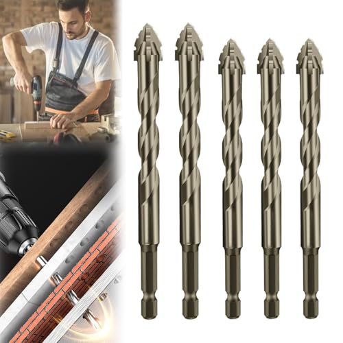 ZANWANXIN New Four-Flute Sawtooth Eccentric Drill Bit, Eccentric Drill Bit Set, High-Strength Eccentric Twist Drill Bit, Titanium-Coated Design Drill Bit, Efficient Drill and Tap Set (6+6+6+8+8mm) von ZANWANXIN