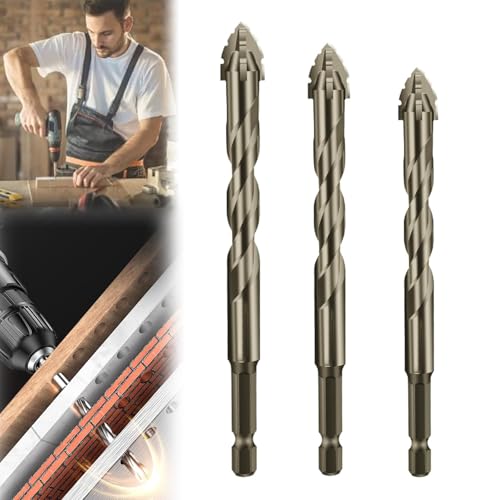 ZANWANXIN New Four-Flute Sawtooth Eccentric Drill Bit, Eccentric Drill Bit Set, High-Strength Eccentric Twist Drill Bit, Titanium-Coated Design Drill Bit, Efficient Drill and Tap Set (6+8+10mm) von ZANWANXIN